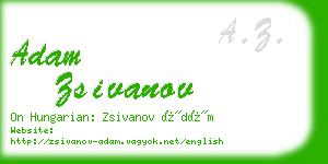 adam zsivanov business card
